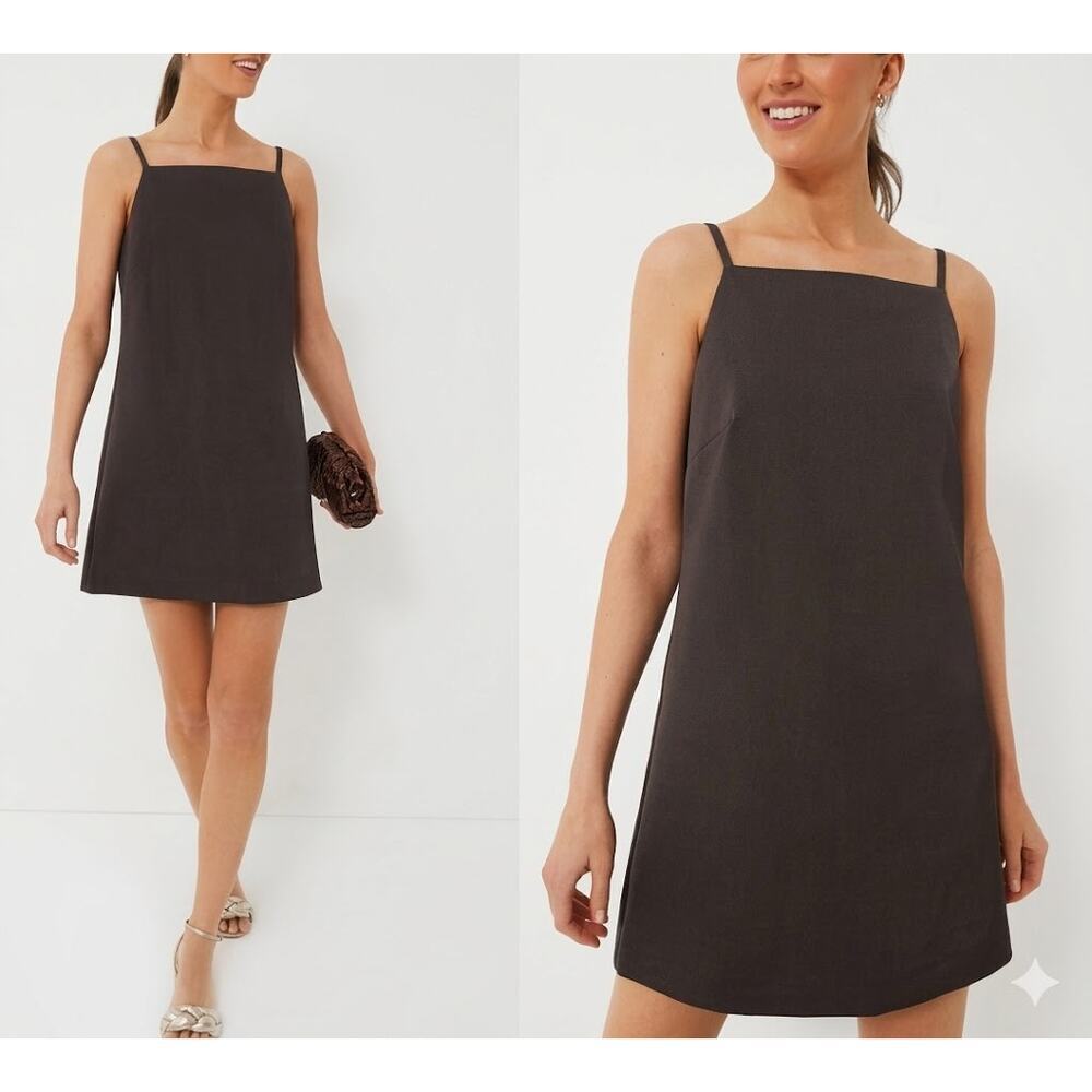 TUCKERNUCK Chocolate Satin Lara Mini Dress Size 0 NWT Retail $198 Tuckernuck